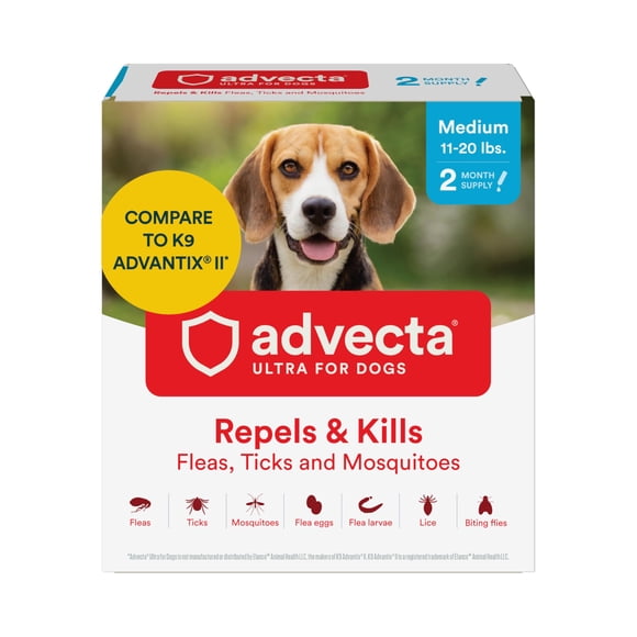 Advecta Pulgas y Garrapatas 5-9 kg 2 meses Suministro Impermeable para Perros
