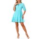 thumbnail image 2 of INSPIRE CHIC Vestido de Mujer con Ojales Verano Casual con Lazo en el Cuello en V Manga Corta Línea A Encaje en Capas Flowy Playa Mini Vestidos M Azul Lago, 2 of 6