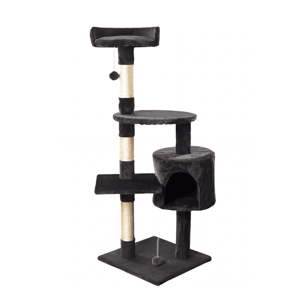 Rascador Arbol Para Gatos Belug Caseros Torre Yute 116cm negro