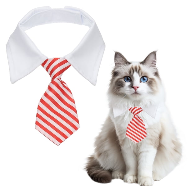 Collar de Perro con Pajarita Uxcell, Pajarita de Esmoquin Lindo con Collar Blanco Ajustable Hecho a Mano Formal Corbata para Gatos Mascotas (Rojo y Blanco, L), para Cachorros Medianos/Niños Gatos/Boda