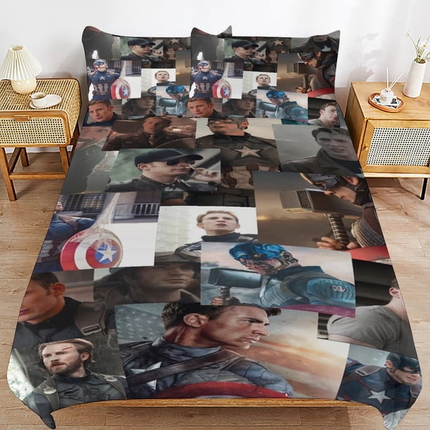 Chris Evans Bedding Sets Ultra Soft Skin-Friendly Duvet Cover 3 Piece, Cute Comforter Cover Bed Set for Boys Girls Kids