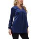 thumbnail image 4 of Elegante Top de Terciopelo para Mujer con Cuello en V y Mangas Largas para Ocasiones Casuales y Formales L Azul Oscuro, 4 of 6