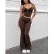 thumbnail image 1 of Set Deportivo Mujer Crop Top Escote V Y Calza Acampanada Foldover, 1 of 3