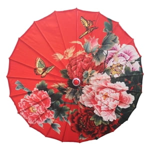 Magideal - Paraguas De Papel De Aceite De Estilo Oriental, Paraguas Nupcial De Boda, Paraguas De Tela De Seda Para Mujer Para Decoración De Jardín Mariposa