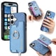 thumbnail image 1 of Funda Magnética para iPhone 17 con Billetera y Anillo, Protector Resistente Azul, 1 of 6