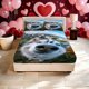 thumbnail image 1 of Husky Blue Eyes Printed Fitted Sheet Set 2 Pillowcases 1 Fitted Sheet Twin Bed Full Bed Queen Bed King Bed - Soft and Skin-Friendly Easy to Care f, 1 of 1