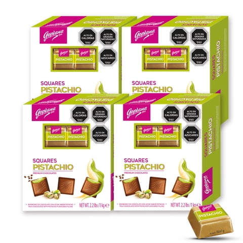 Goplana - Pack 4 Cajas Bombon Chocolate 1 Kg Sabor Pistacho