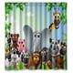 thumbnail image 1 of Cortina de ducha con diseño de animales divertidos de Bigstock para niños, juego de cortina de baño con ganchos, tamaño 66 x 72 pulgadas, 1 of 3