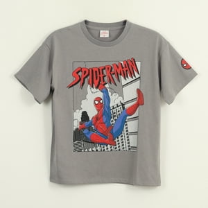 Polera Manga Corta Niño Gris City Spiderman Marvel