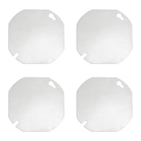 Xusx111 - 8 Paquetes Octágono Cubierta De La Caja Eléctrica, Cubiertas De La Caja De Unión De Metal, Cubierta De La Caja De Salida Plana En Blanco Para La Caja Octagonal De 4 Pulgadas