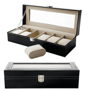 Genérico - Caja Organizador Relojes Exhibidor 6 Unid Reloj Porta Reloj