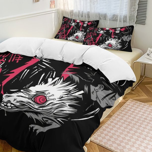 Jujutsu Kaisen Anime Home Bed 3-piece Set Classic Japanese Anime Polyester Wash Student Dormitory Set