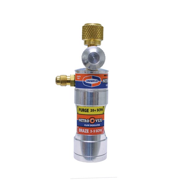 Indicador de flujo Uniweld NV1 Nitro Vue con conectores Flare de 1/4