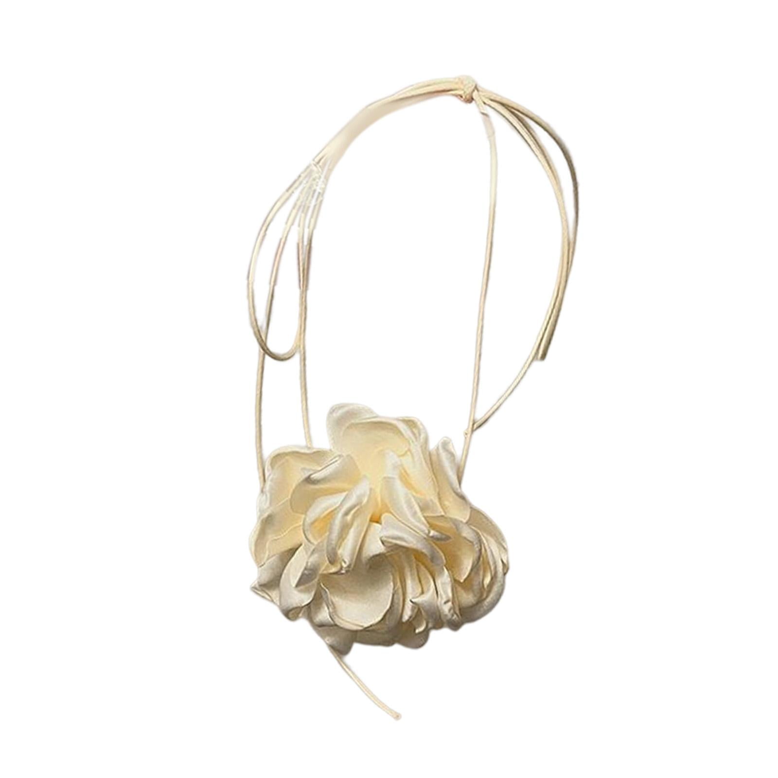 Magideal - Gargantilla De Flores Con Cuello, Gargantilla De Flores, Vestido, Estilo De Joyería, Gargantilla De Flores Para Mujeres Y Niñas, Flor Grande Para Fest Amarillo