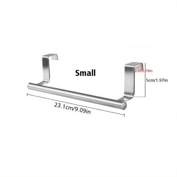 1pc Stainless Steel Towel Rack - Punch-Free Cabinet Door Back Rag Rack for Bathroom Towel Storage and Organization