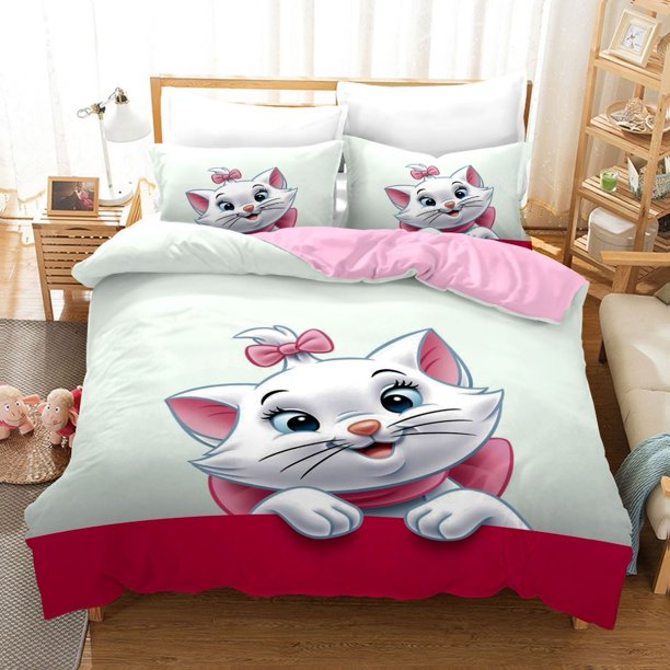The Aristocats Bedding Set Marie Cat Duvet Cover Quilt Cover Children Girls Baby Home Textile Bed Sheets
