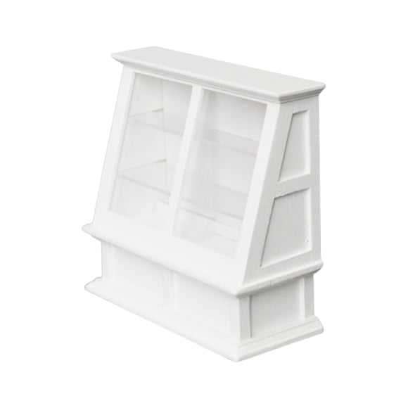 Tienda de Madera en Miniatura, Gabinete para Pasteles, Estantes de Exhibición Artesanales, Estante para 1/12, Casa de Muñecas, Caja de Habitación, Ado , Blanco