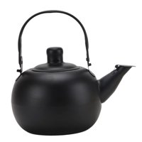 Magideal - Tetera De Acero Inoxidable, Cafetera, Utensilios De Cocina Para Inauguración De La Casa, Jardín Portátil Con Mango Antiescaldaduras, Tetera Casera Con 1.4L Negro