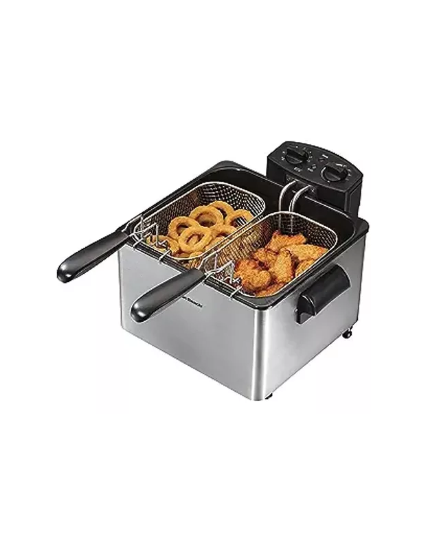 Genérico - Freidora Industrial De Aceite Doble 7.5L, Acero Inoxidable