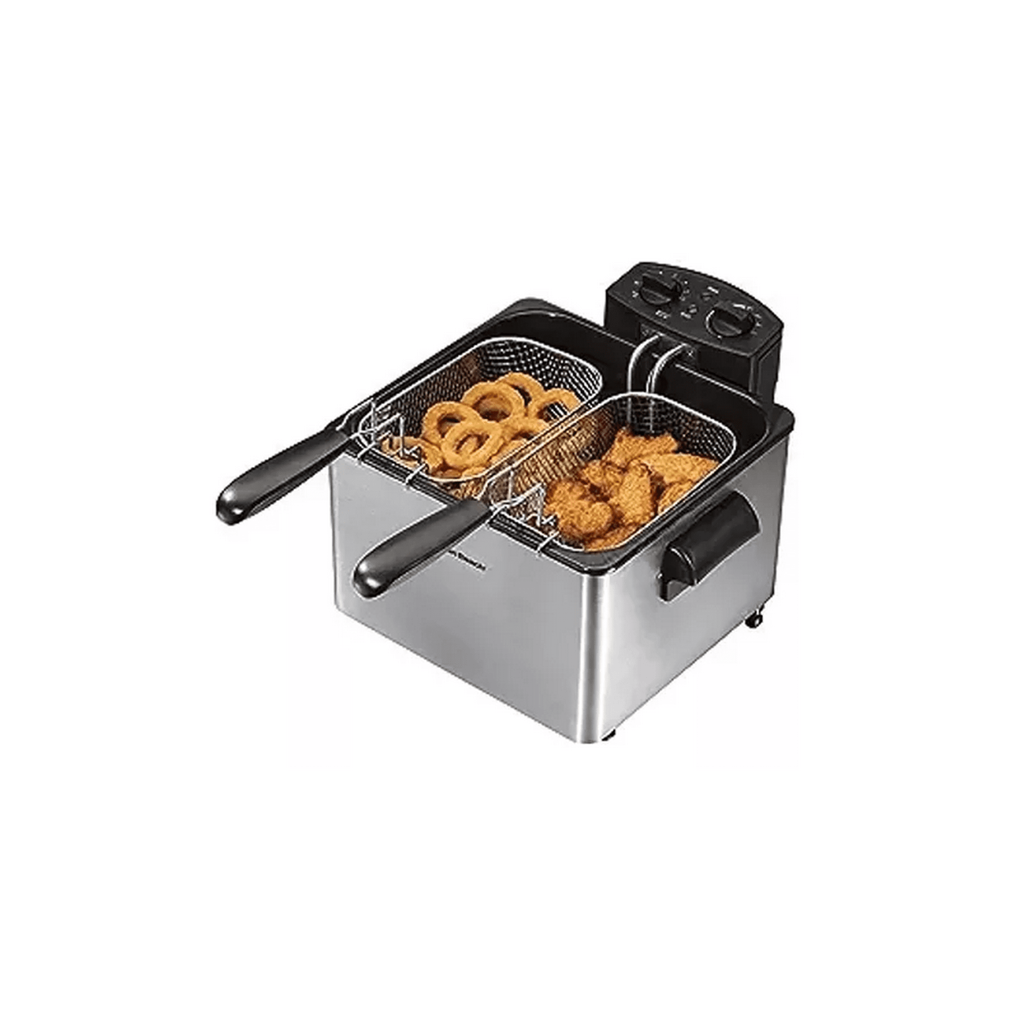 Genérico - Freidora Industrial De Aceite Doble 7.5l, Acero Inoxidable