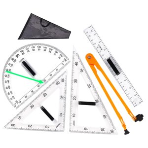 Bothyi - Herramienta De Geometría De Reglas De Geometría Matemática Grande Para Profesores De Pizarra Negra, 5 Uds.