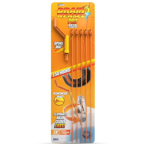 Drain Weasel Snake Cleaner FlexiSnake Pro, 45 cm, paquete de 5