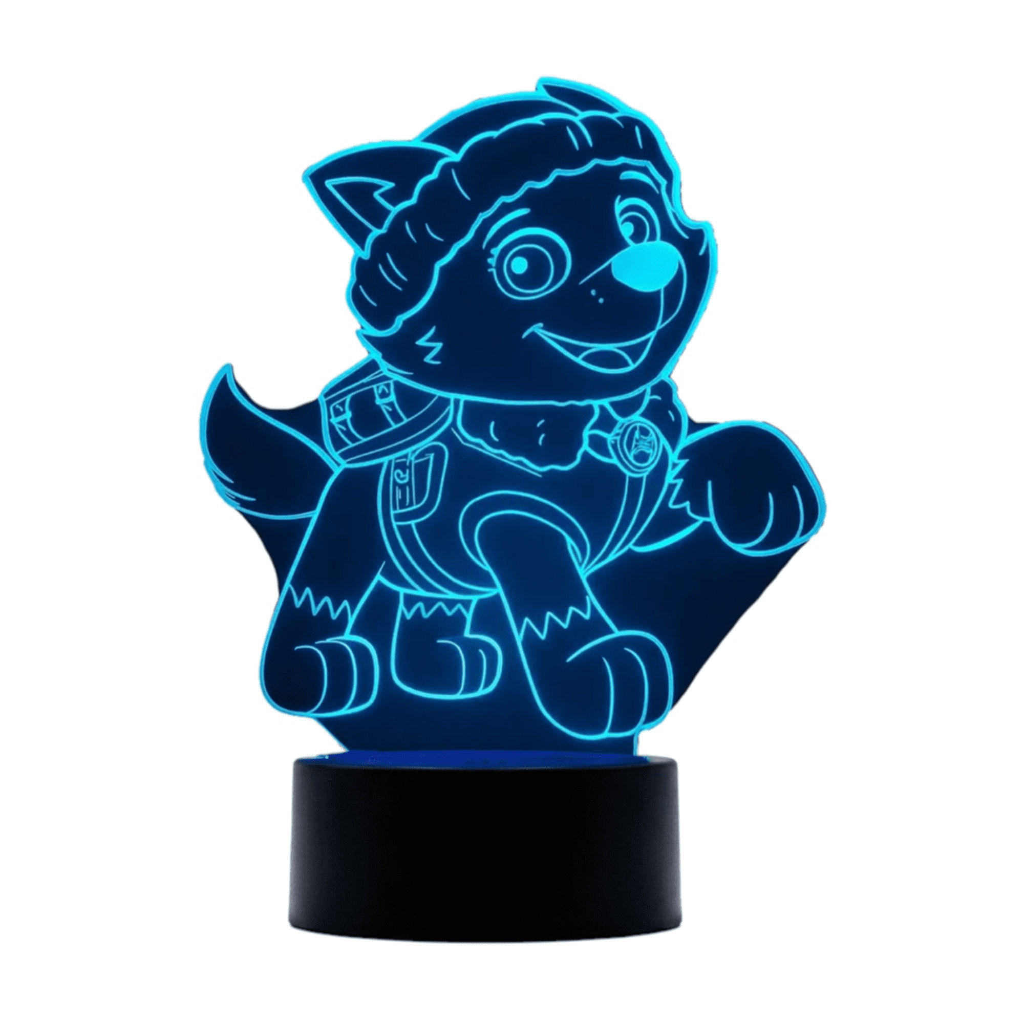 Lampara Ilusion 3d Everest Paw Patrol De 7 Colores, Base Touch