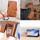 thumbnail image 4 of Funda Tipo Billetera para Samsung Galaxy M52 con Cremallera Portatarjetas Soporte Correa de Muñeca Cuero marrón, 4 of 5