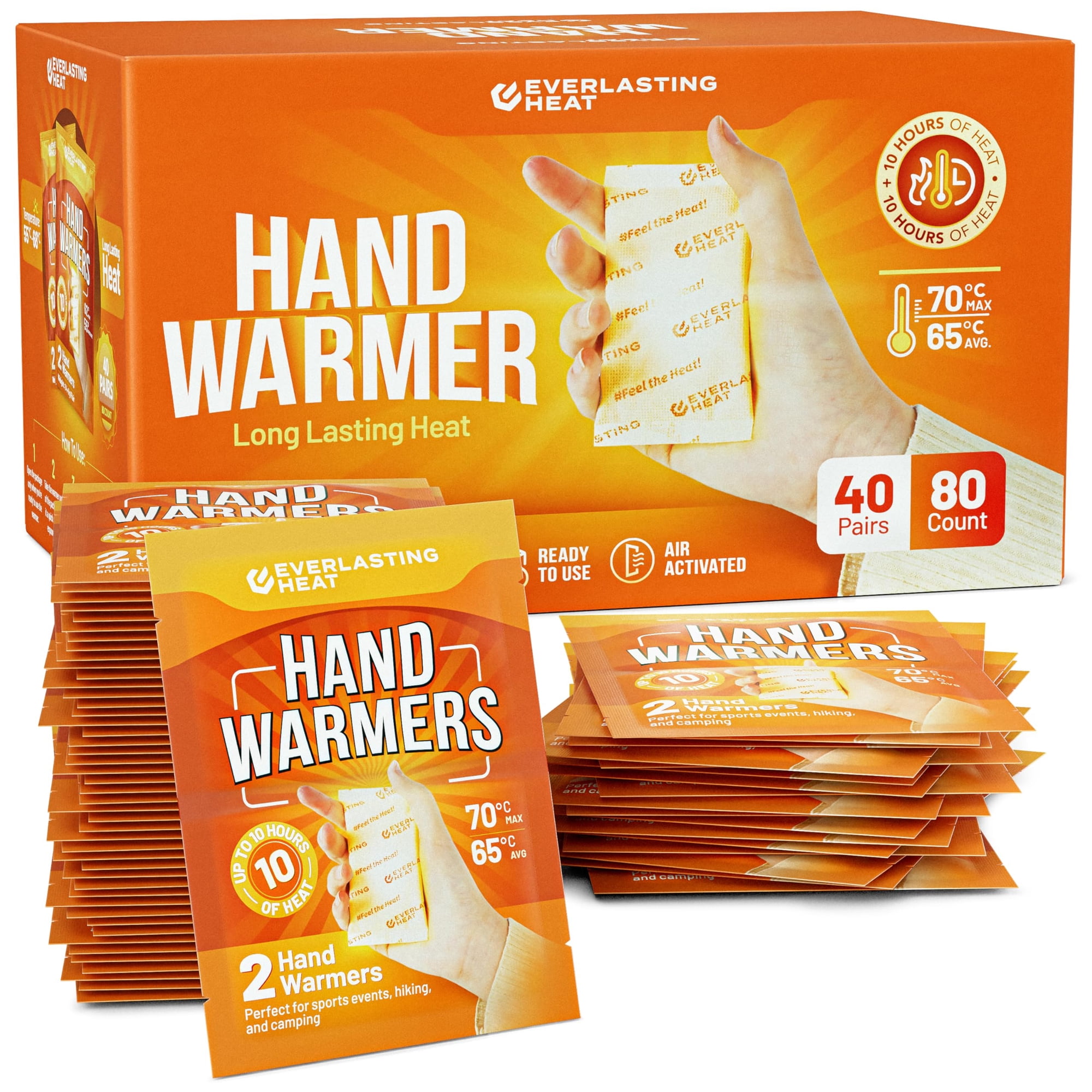 Calentadores De Manos Everlasting Heat, 40 Pares (80 Calentadores), 10 H
