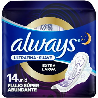 Toallas Higiénicas Ultrafina Suave, Extra Largas 14 Un Always