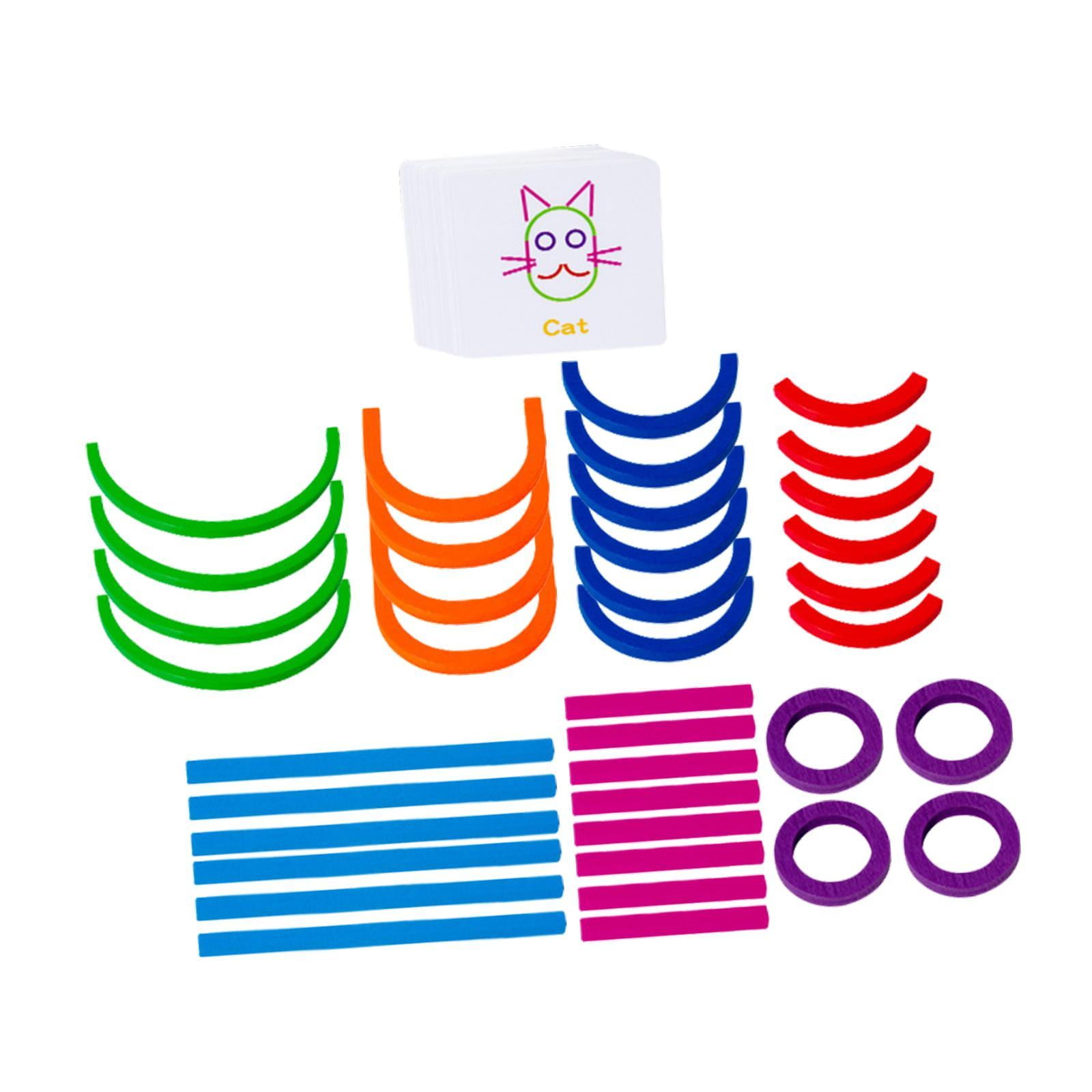 Magideal - Juguetes Creativos De Palitos Y Anillos Para Preescolar, Juguetes De Aprendizaje Portátiles Y Prácticos, Juguetes De Rompecabezas A Juego Montessori P
