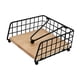 thumbnail image 1 of Servilletero rústico de metal con base de madera y brazo de sujeción. Dispensador de servilletas y portapapeles para mesa. Decoración rústica de mesa. Negro, 1 of 5