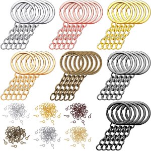 Magideal - 220 Uds Llaveros Acrílicos Anillos De Salto De Pasadores De Tornillo Para Llavero Diy Manualidades Fabricación De Joyas , Multicolor