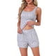 thumbnail image 1 of INSPIRE CHIC Conjunto de Pijamas con Volantes para Mujer Camiseta de Tirantes con Volantes y Pantalones Cortos Ropa de Dormir 2 Piezas M Gris, 1 of 6
