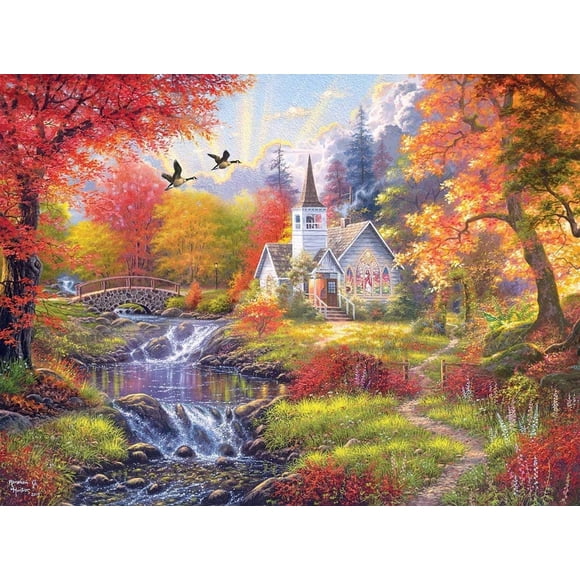 Puzle Cra-Z-Art Woodland Church de Abraham Hunter, 1000 piezas