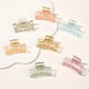 thumbnail image 1 of 4pcs Classic Frosted Square Hair Clips - Perfect for Girls & Women - Hollow Shark Claw Design, 1 of 5