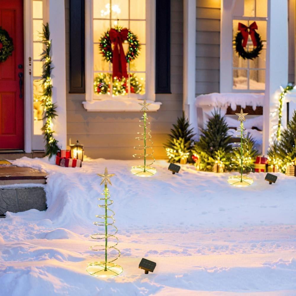 N-ofertas - Arbol De Navidad Solar Espiral Led Jardín