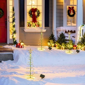 N-Ofertas - Arbol De Navidad Solar Espiral Led Jardín