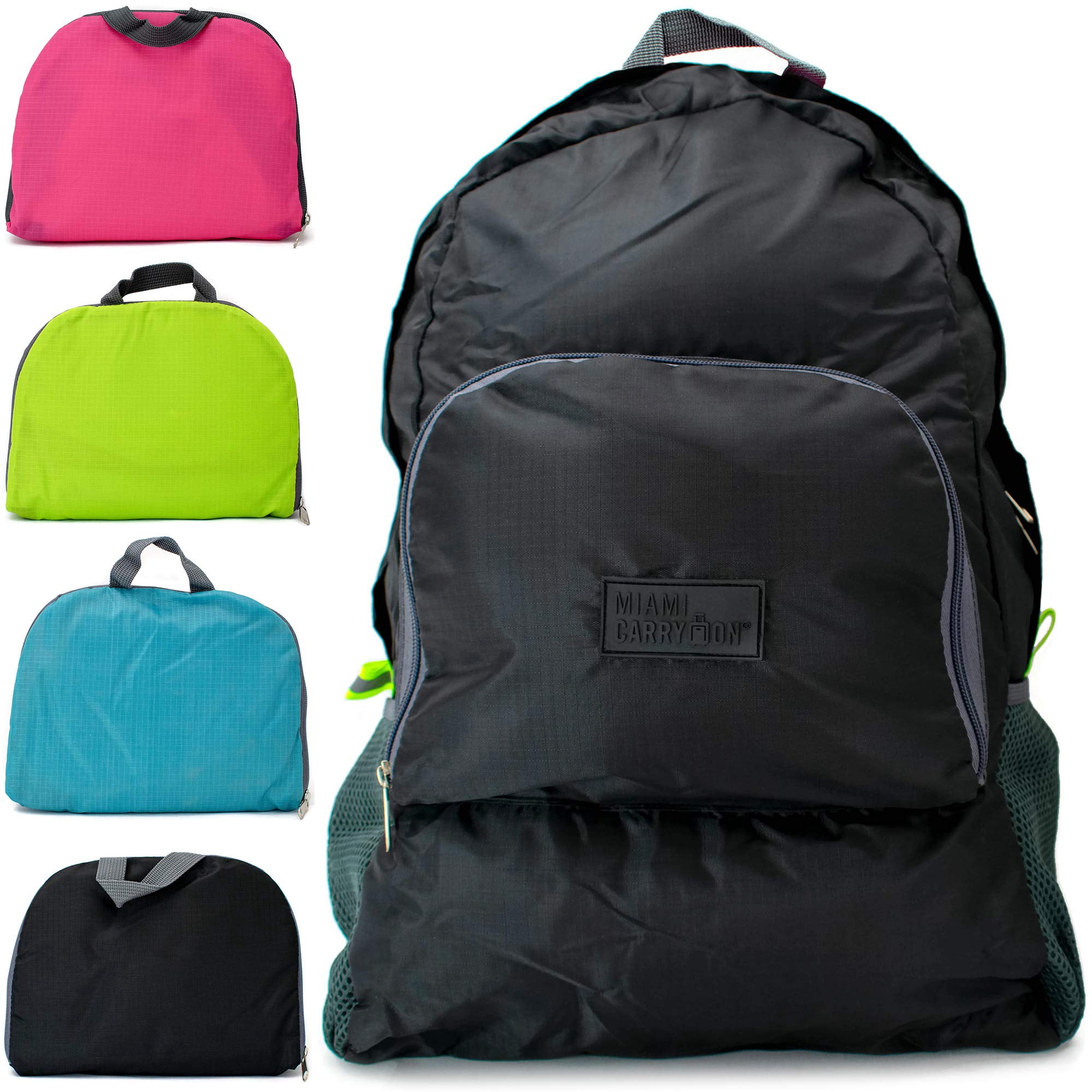 Mochila Miami Carryon, Resistente Al Agua, Plegable, Negra