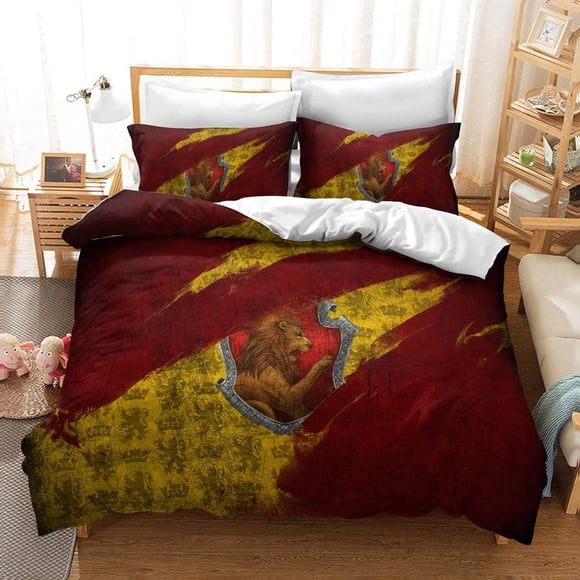 Bedding Duvet Cover Harry Potters Lightweight Decorative Modern Style Microfiber, Soft Microfiber Bedding Set, 1 Duvet Cover&2 Pillow Cases, No Comforter