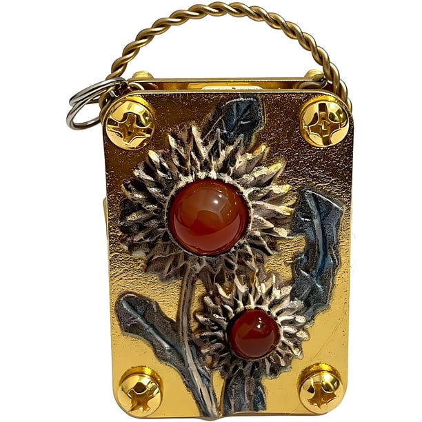 Mini prensa flores kit portátil llavero metal 5x3.5 cm paseos naturaleza manualidades