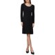 thumbnail image 1 of Vestido de Suéter para Mujer INSPIRE CHIC 2026 Otoño Invierno Cuello con Perlas Línea A Vestidos de Punto Acanalado M Negro, 1 of 5