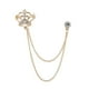 thumbnail image 3 of Insignia De Pin De Solapa Elegante Para Hombre Pin De Broche De Cadena De 2 Capas Para Traje De Esmoquin Dorado, 3 of 3