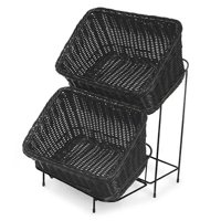 Get - Set De 2 Canastos Con Soporte De Exhibición Color Negro 23.5X33 Cm