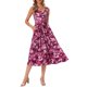 thumbnail image 1 of VESTIDO REFINADO Vestido Floral Sin Mangas para Mujer Vestido Midi de Verano Cuello Cuadrado Vestido Suelto con Bolsillos XS Rojo Rosado, 1 of 6
