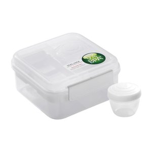 Magideal - Bento Box Contenedor De Preparación De Alimentos Caja De Refrigerios Portátil Rectangular Multiusos Para Fiestas, Oficinas, Viajes Escolares Y Acampad Blanco 1250Ml