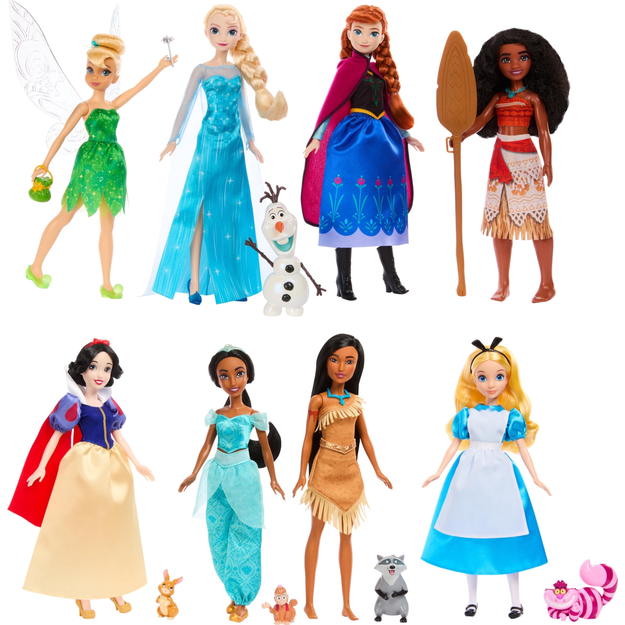 Muñecas De Moda Disney Mattel Paquete De 8 Con Accesorios