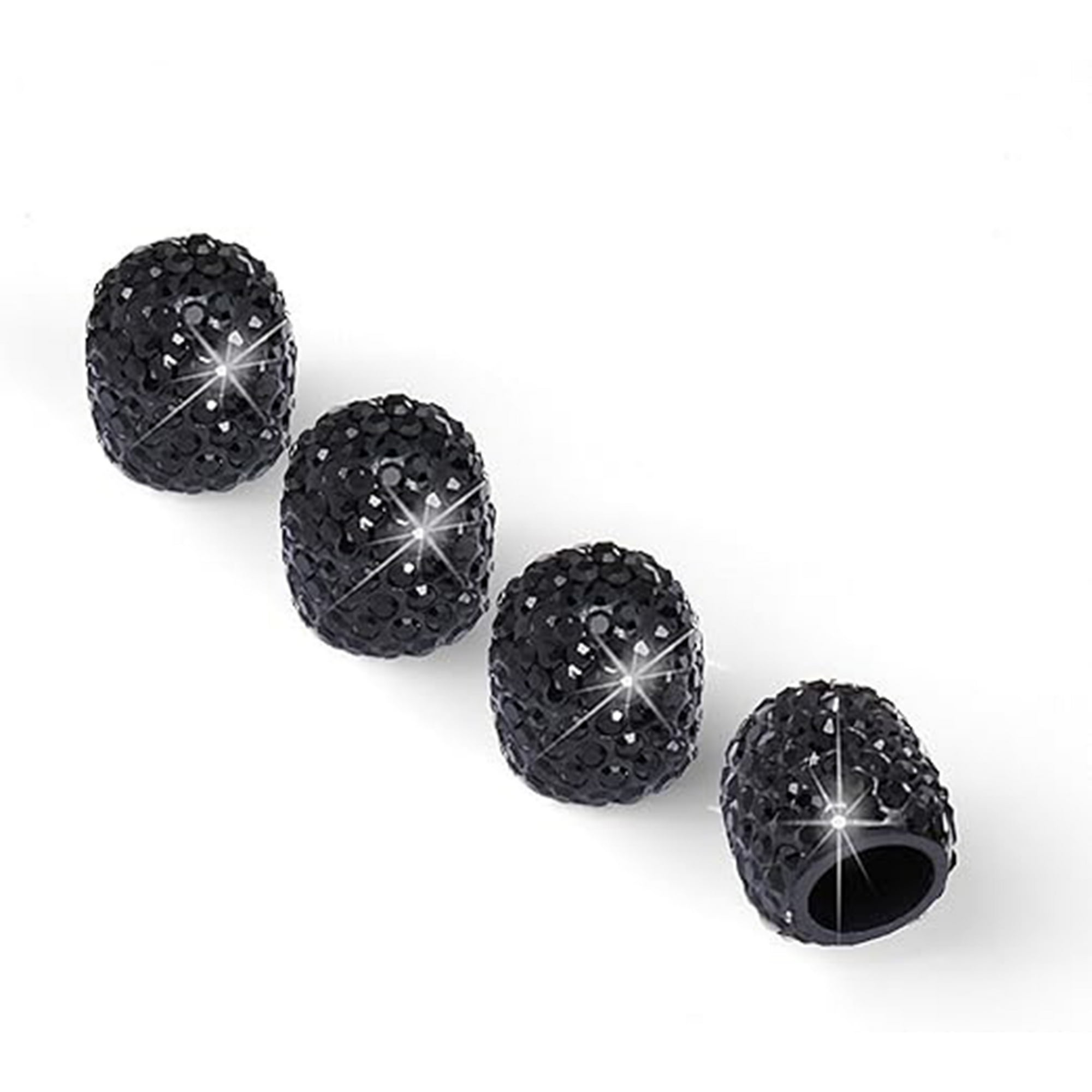 Veat00l - 4 Tapones De Válvula De Neumáticos De Automóviles Hechos A Mano, Con Diamantes Artificiales, Para Válvulas De Neumáticos De Automóviles, Atractivos Accesorios De Automóviles A Prueba De Polvo