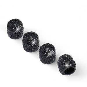 Veat00L - 4 Tapones De Válvula De Neumáticos De Automóviles Hechos A Mano, Con Diamantes Artificiales, Para Válvulas De Neumáticos De Automóviles, Atractivos Accesorios De Automóviles A Prueba De Polvo