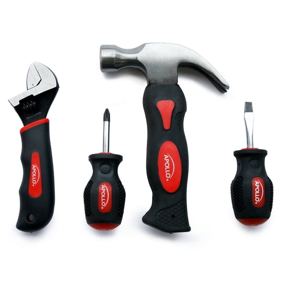 Apollo Tools Juego de 4 Herramientas Compactas, Rojo DT0240